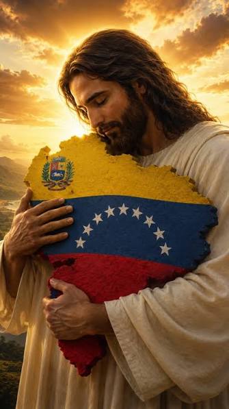Jesús abrazando a Venezuela